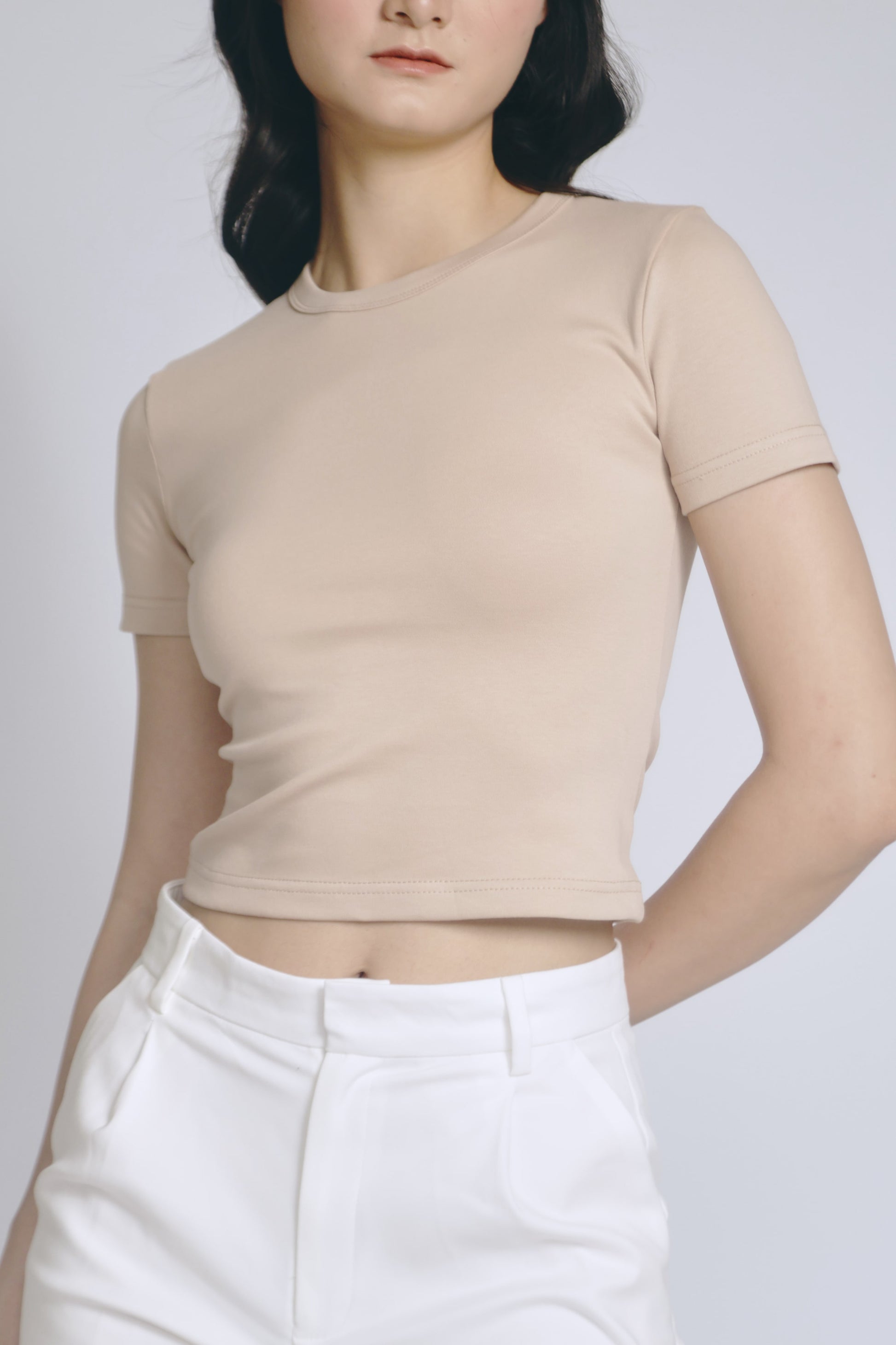 Capsule Alexa Essential Tee - Beige Front